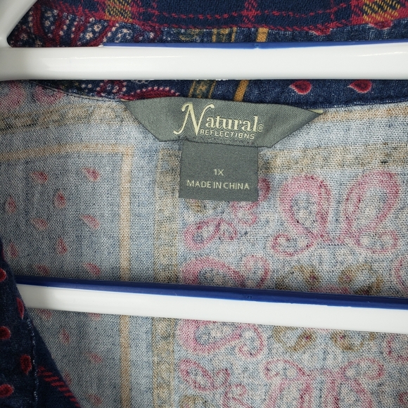 Natural Reflections Womens Flannel Button Up Shirt Size 1X Blue 100% Cotton 2018 - Picture 5 of 8